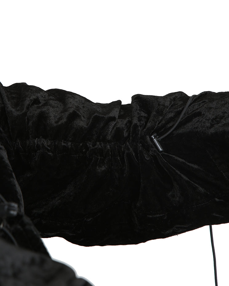 Junya Watanabe Comme des Garçons A/W 2005 Black Velvet Parachute Jacket - M