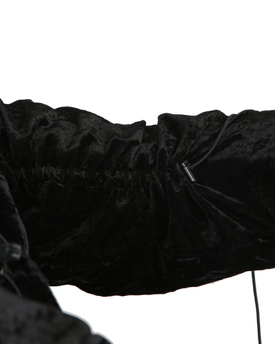 Junya Watanabe Comme des Garçons A/W 2005 Black Velvet Parachute Jacket - M