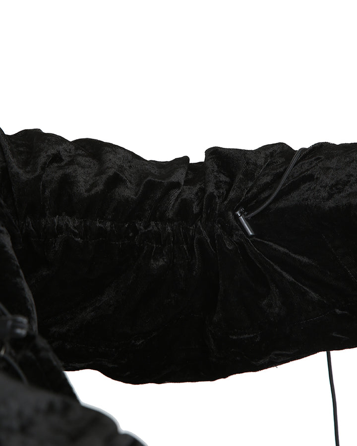 Junya Watanabe Comme des Garçons A/W 2005 Black Velvet Parachute Jacket - M