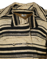 60s Black &amp; Gold Striped Coat - S