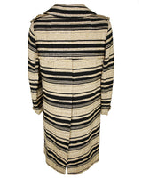60s Black &amp; Gold Striped Coat - S