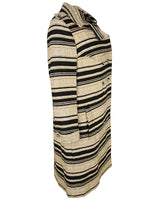 60s Black &amp; Gold Striped Coat - S
