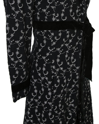Betsey Johnson Black Floral Embroidered Coat - S