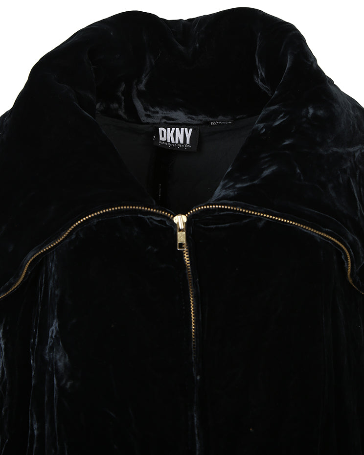 DKNY Black Velvet Jacket - L