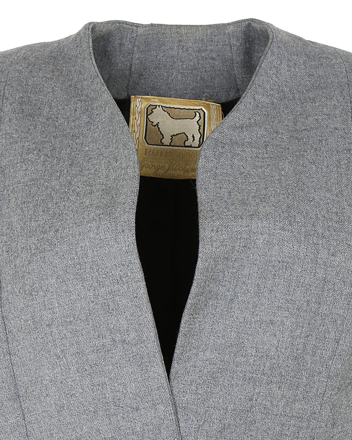 40s 50s Grey Julliard Rothmoor George G Wolff Blazer Jacket - S