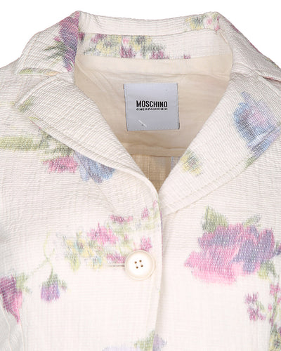 White Moschino Floral Patterned Jacket - S