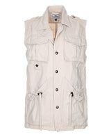 Vintage denim cargo pocket vest - S
