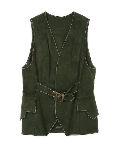1960's Green Suede Waitsoat - S
