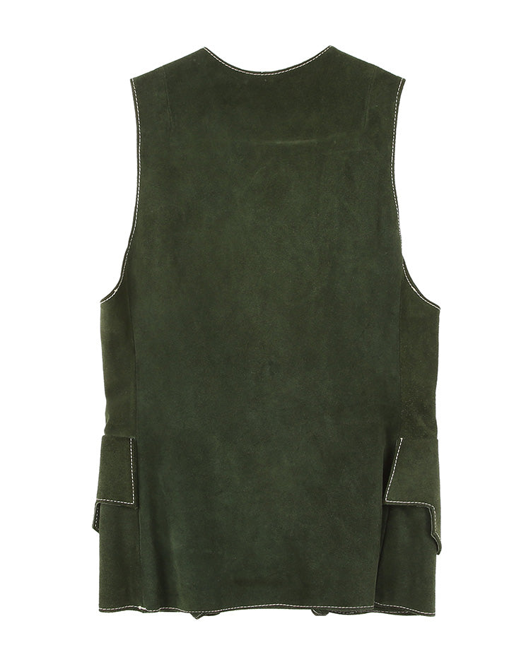 1960's Green Suede Waitsoat - S