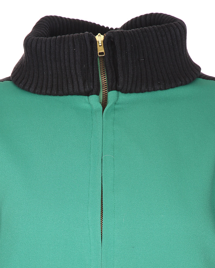 1950's green with black high collar ski jacket - L