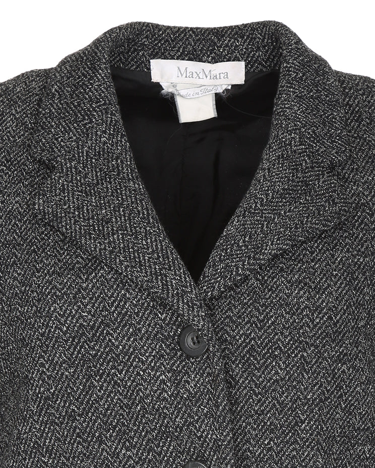 MaxMara White And black chevron weave overcoat - S / M
