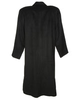 1950's black fluffy wool swing overcoat - M / L