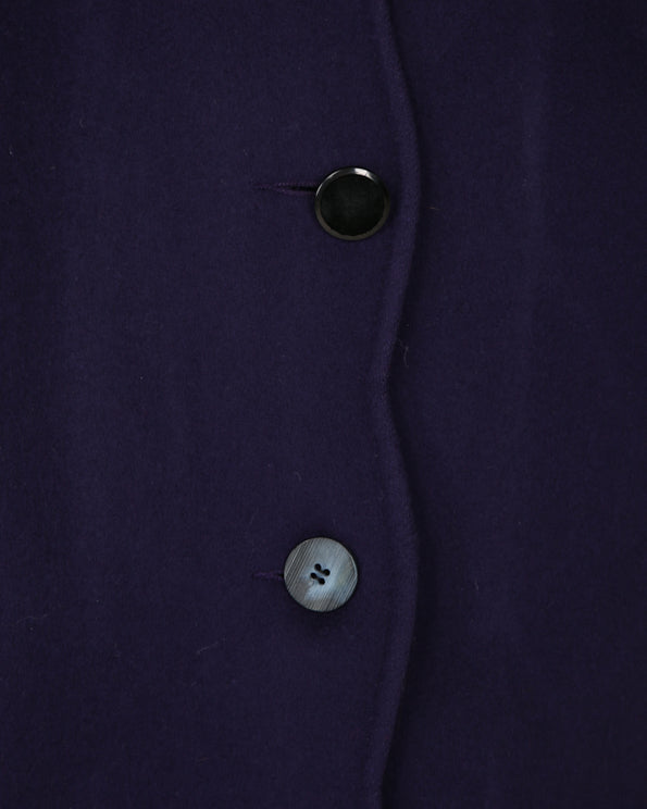 1990's purple and black wool overcoat - M