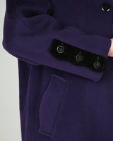 1990's purple and black wool overcoat - M