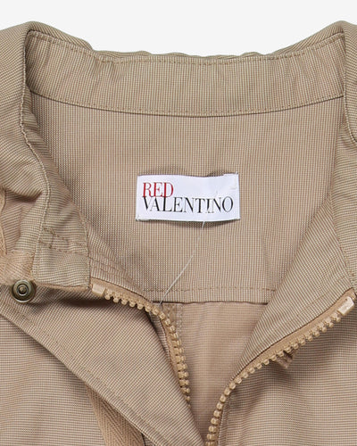 red valentino beige ruffle jacket - xxs