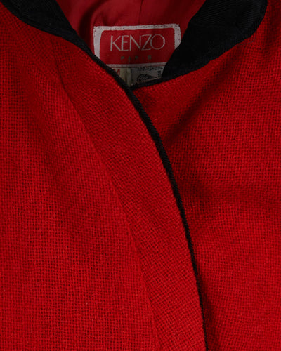 1980s Kenzo Red and black belted blazer - S / M