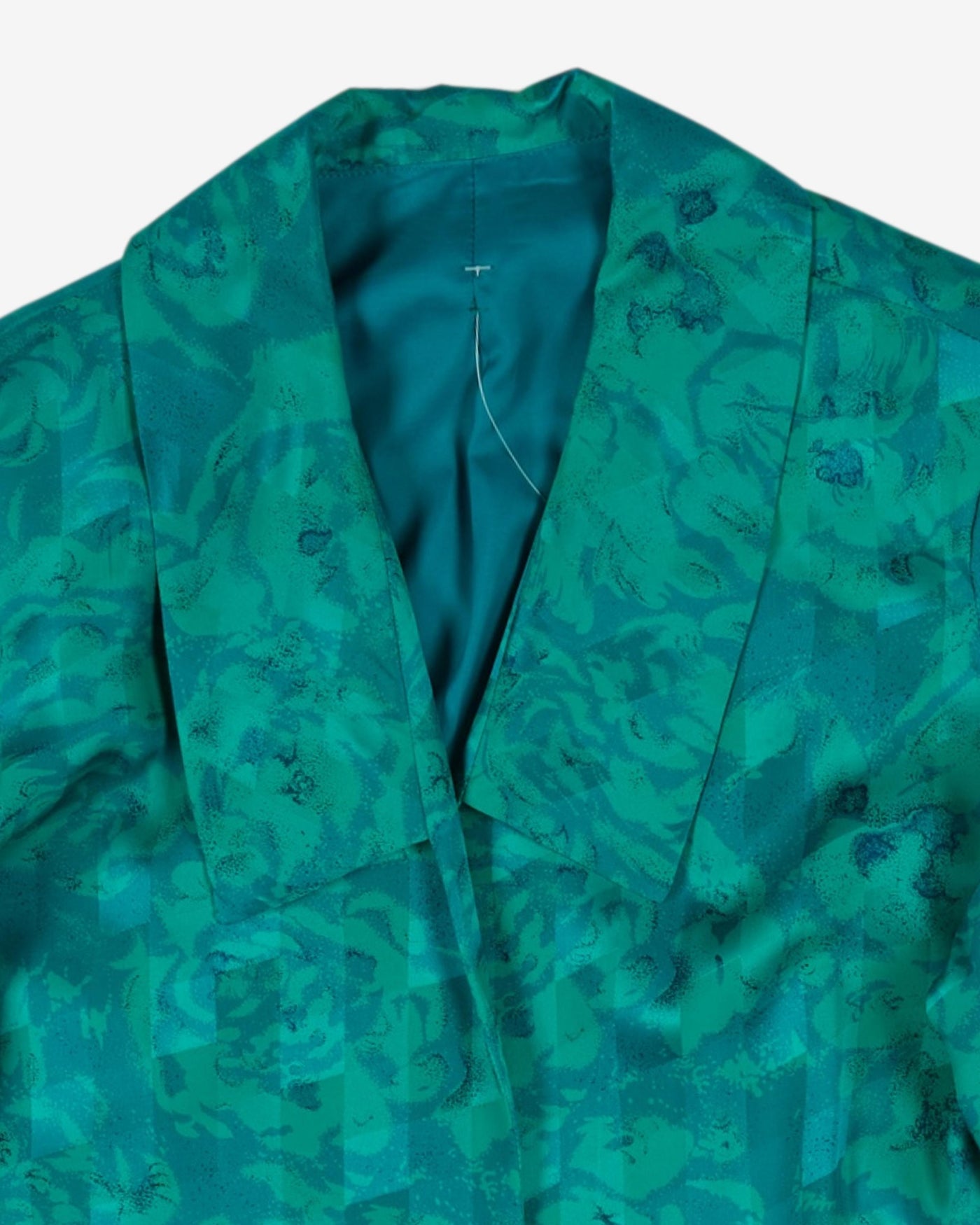 1990s green patterned jacket - M