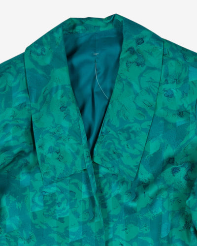 1990s green patterned jacket - M