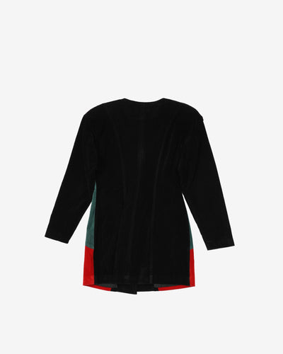 Red black and green velvet jacket - S