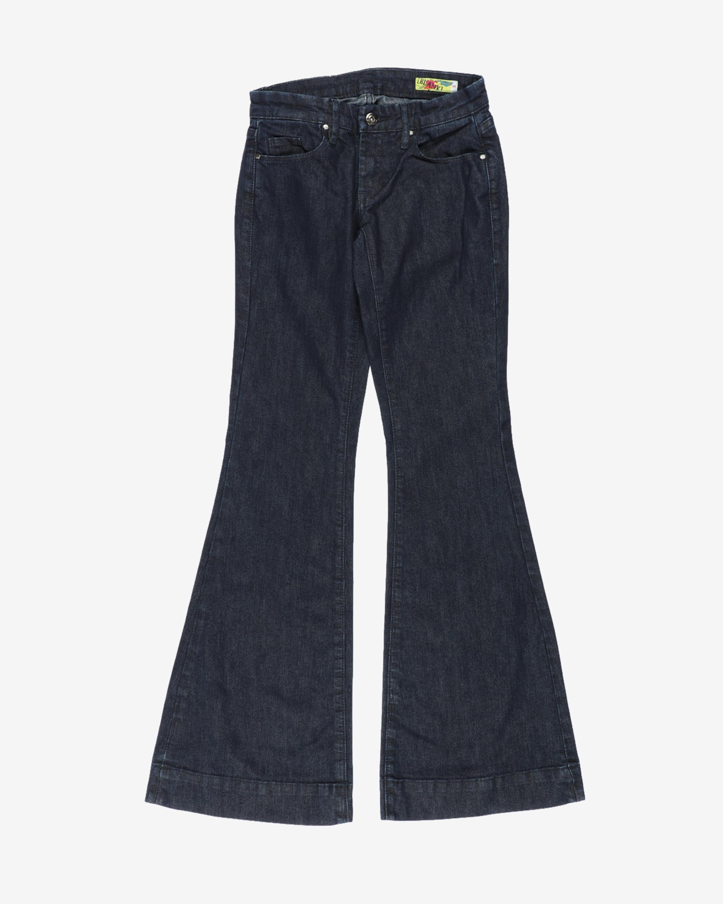 y2k blank! dark wash blue flare jeans - w25l32