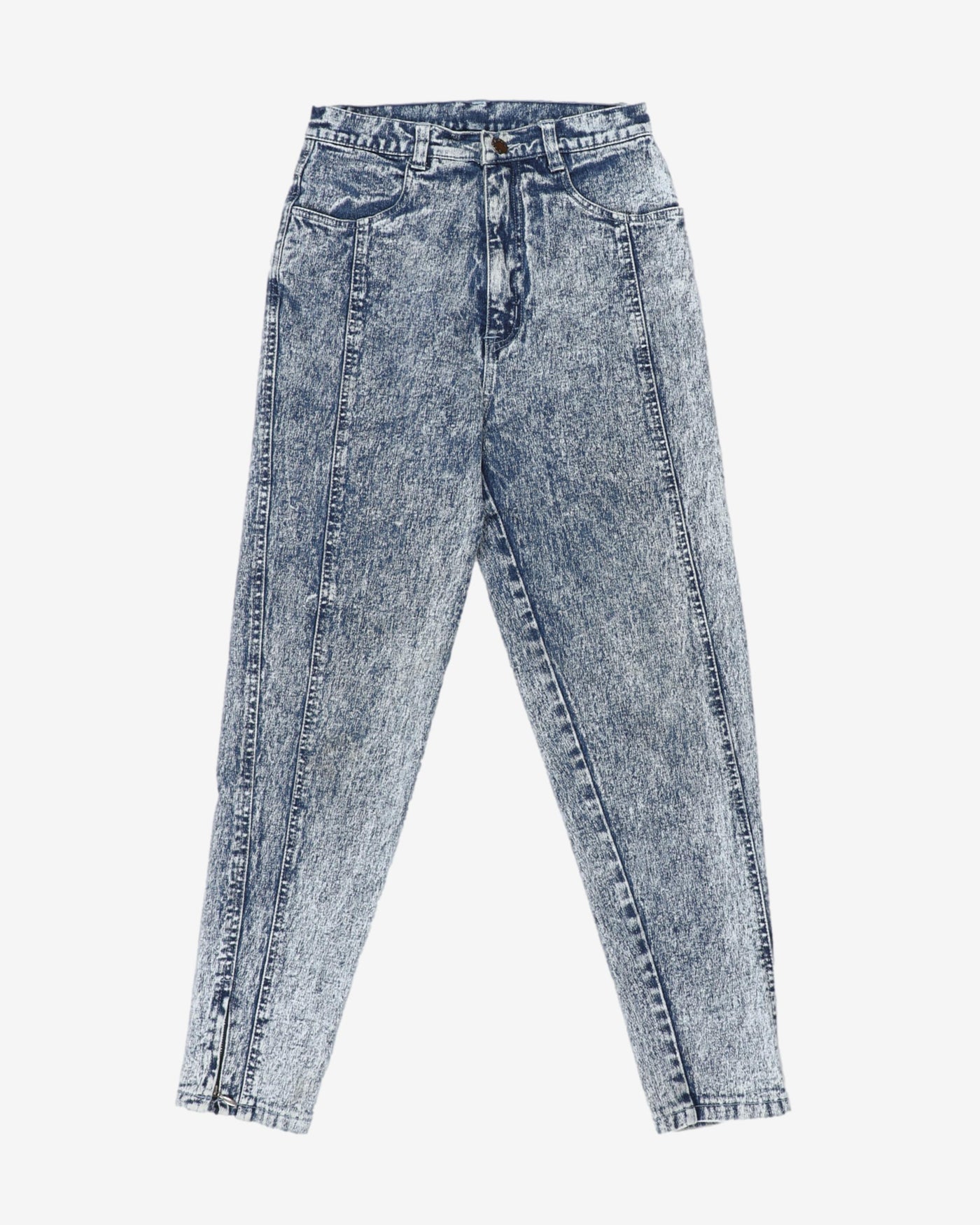 80s Gitano Acid Wash Tapered Leg High Waisted Jeans w26 l26 Rokit