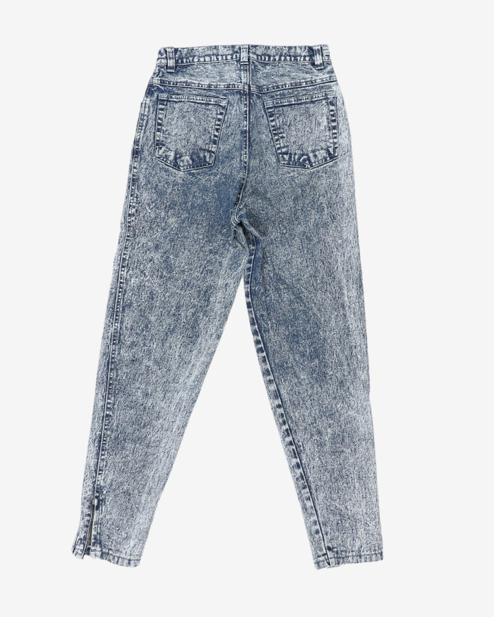 80s Gitano Acid Wash Tapered Leg High Waisted  Jeans - w26 l26