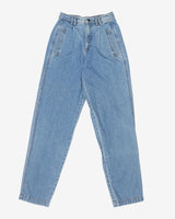 80s 90s Lizwear Mid Indigo Tapered Leg High Waisted Jeans - w26 l31
