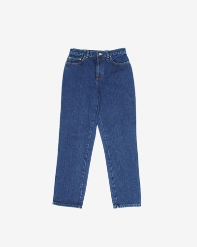Lauren Jeans Co. Dark Blue High Waisted Tapered Denim Jeans - W28 L28