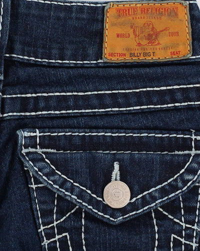 Y2K True Religion Contrast Stitch Jeans - W28 L34