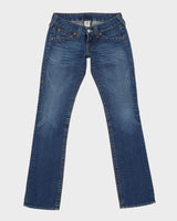 00s True Religion Contrast Stitch Dark Wash Blue Jeans - W31 L34