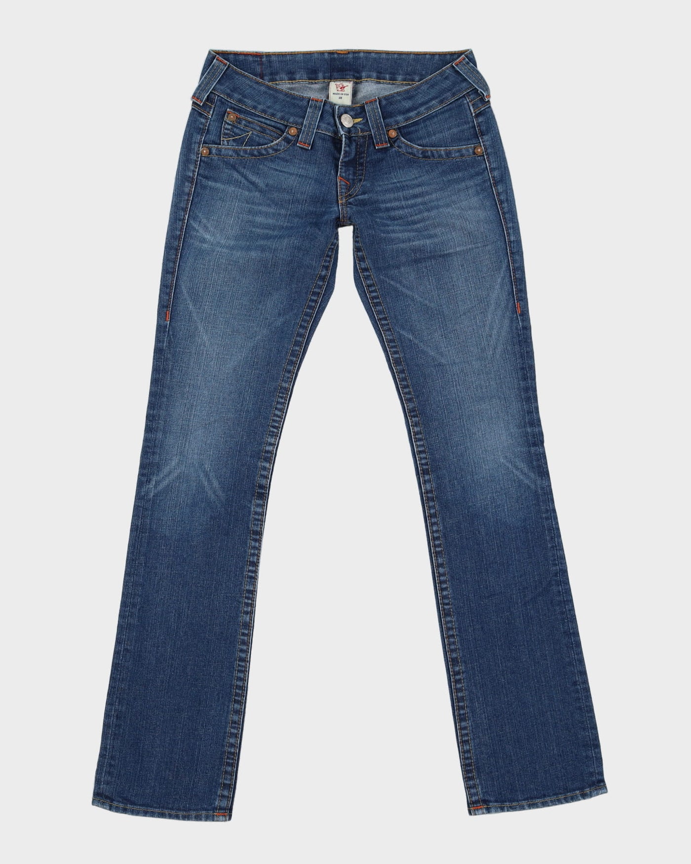 00s True Religion Contrast Stitch Dark Wash Blue Jeans - W31 L34