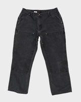 Vintage 90s Carhartt Faded Black Double Knee Workwear Jeans - W36 L29
