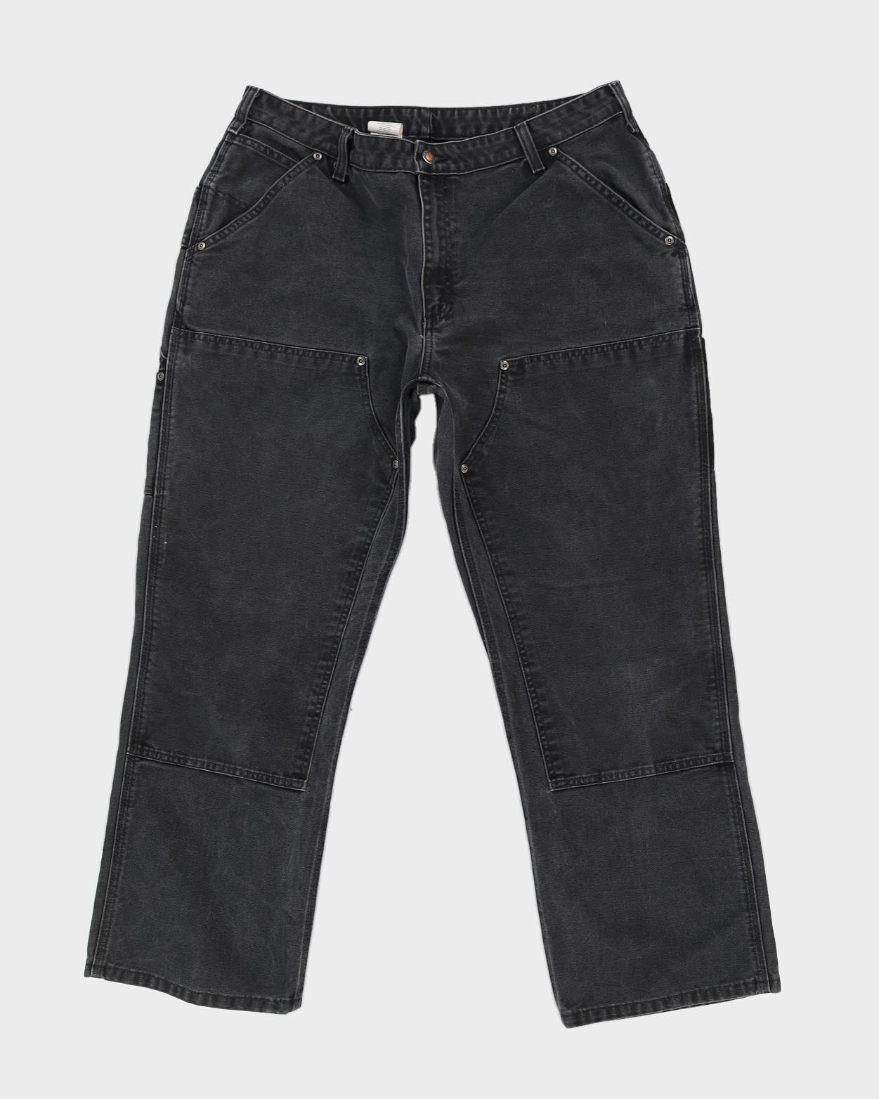 Vintage 90s Carhartt Faded Black Double Knee Workwear Jeans - W36 L29