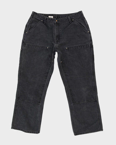 Vintage 90s Carhartt Faded Black Double Knee Workwear Jeans - W36 L29