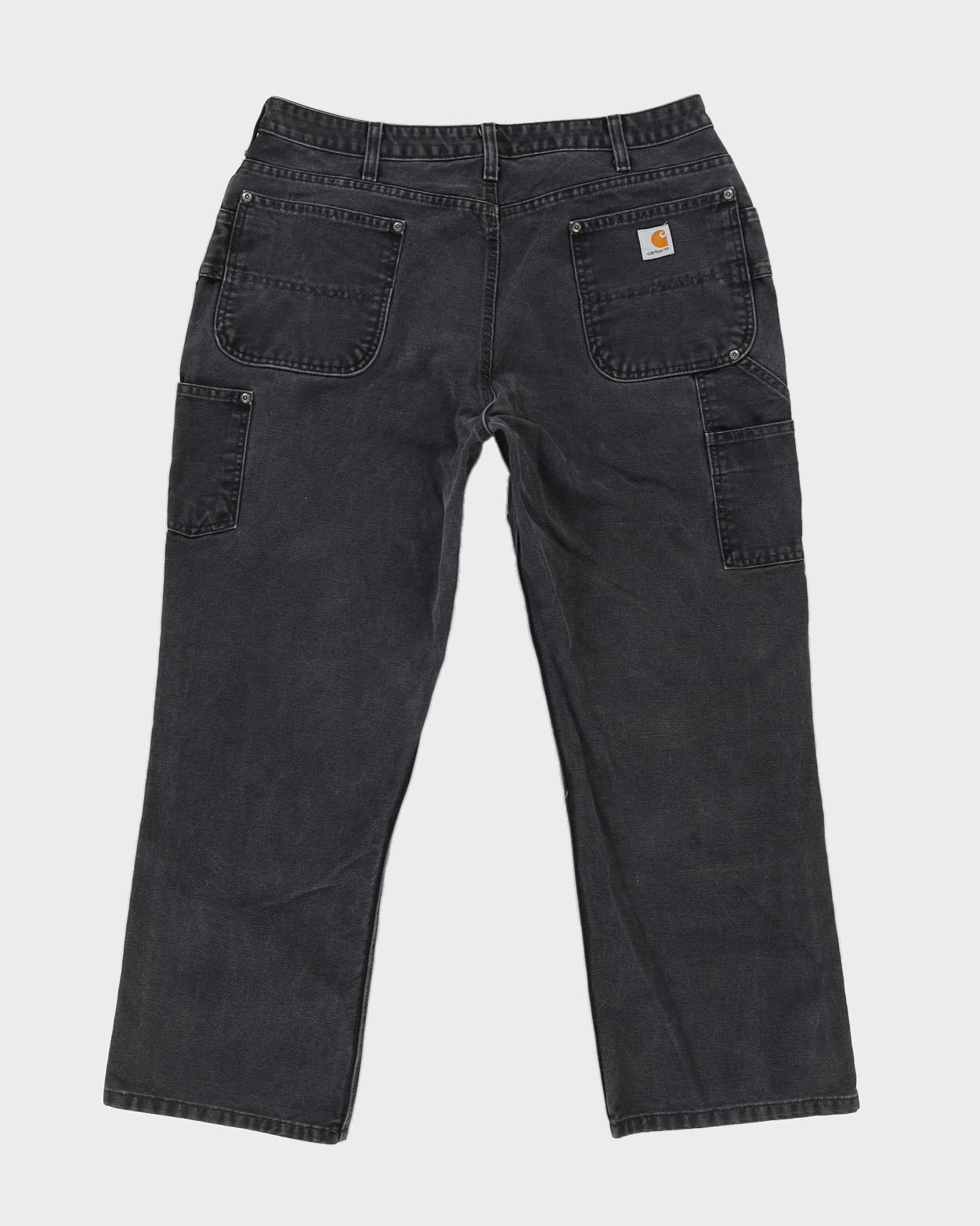 Vintage 90s Carhartt Faded Black Double Knee Workwear Jeans - W36 L29