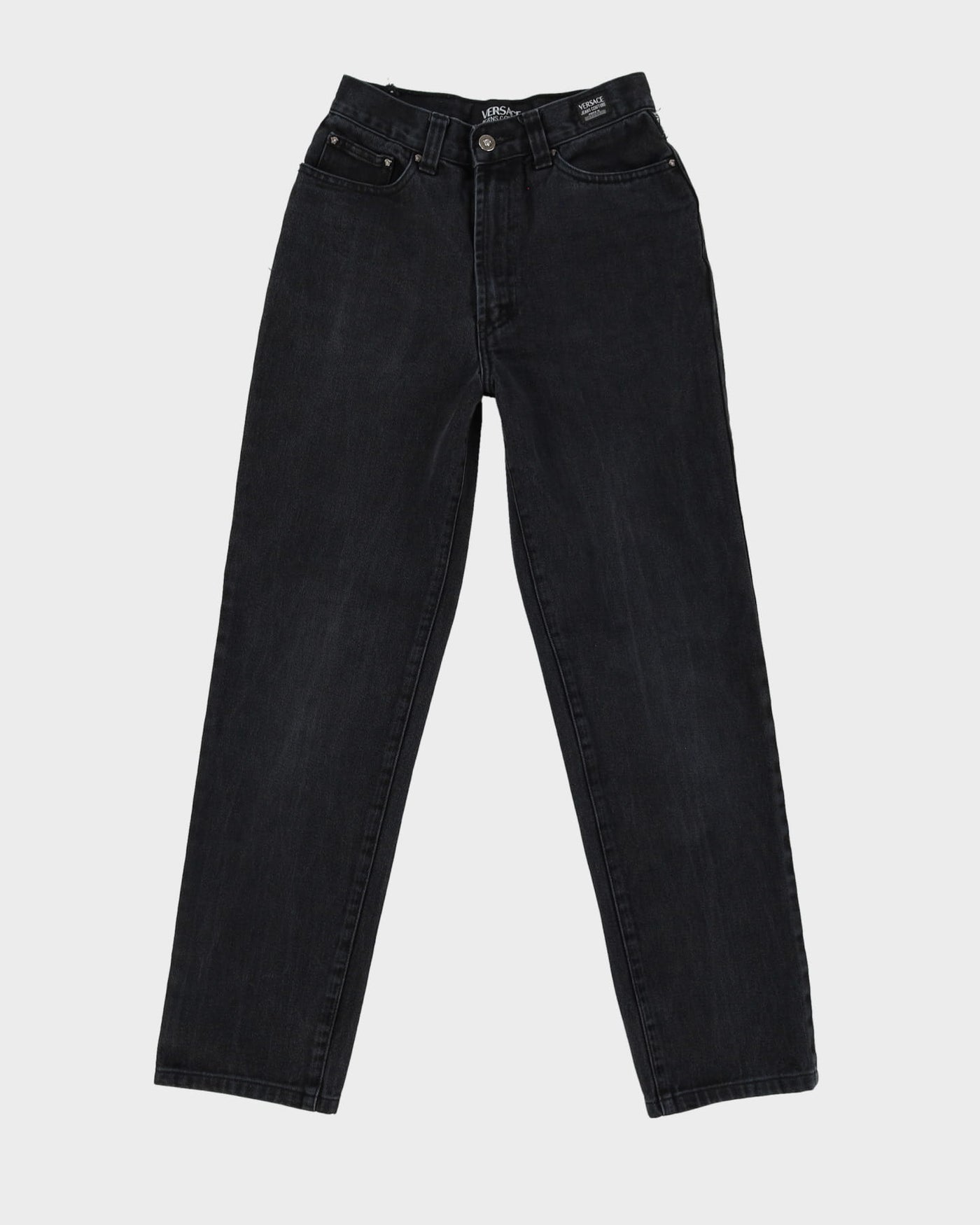 Vintage 90s Versace Black Dark Wash Jeans - W25 L29