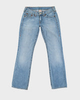 00s Y2K True Religion Embroidered Back Pockets Blue Jeans - W28 L31