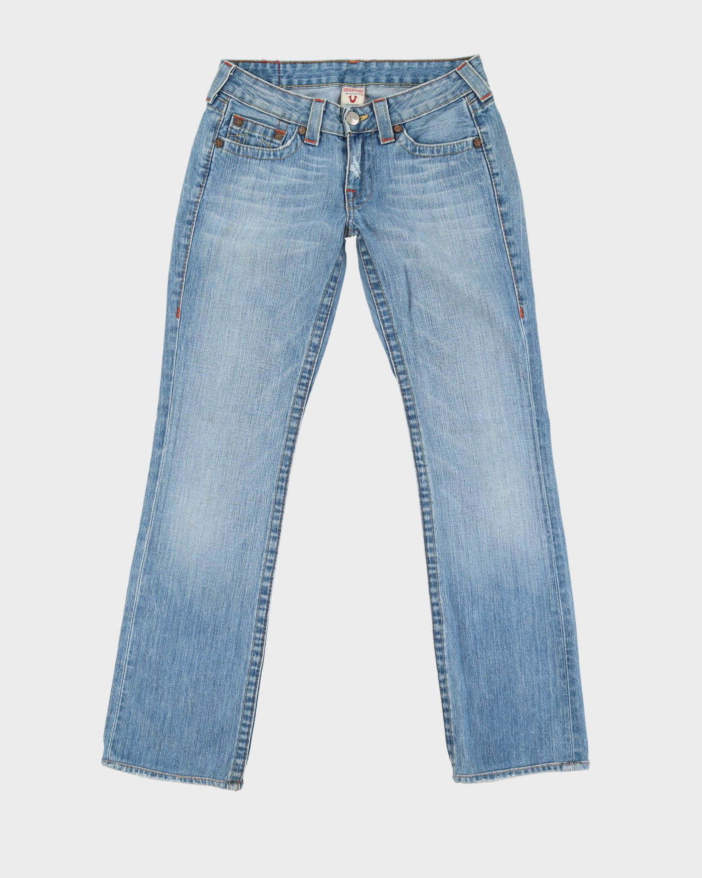 00s Y2K True Religion Embroidered Back Pockets Blue Jeans - W28 L31