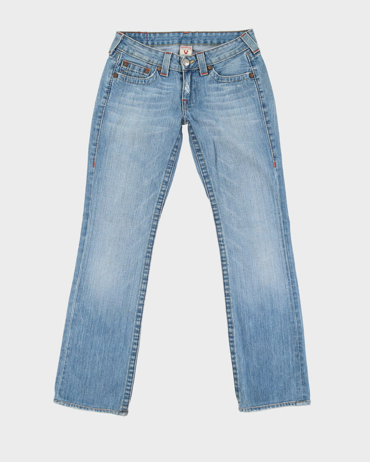 00s Y2K True Religion Embroidered Back Pockets Blue Jeans - W28 L31