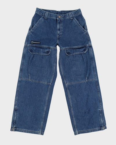 Vintage 90s Levi's L2 Blue Cargo Carpenter Jeans - W31 L28