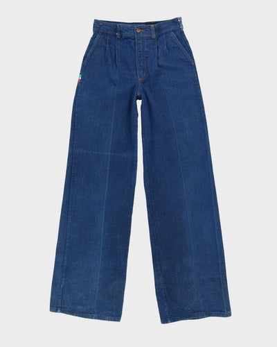 Vintage 1970s Blue Denim Flared Jeans - W28 L36