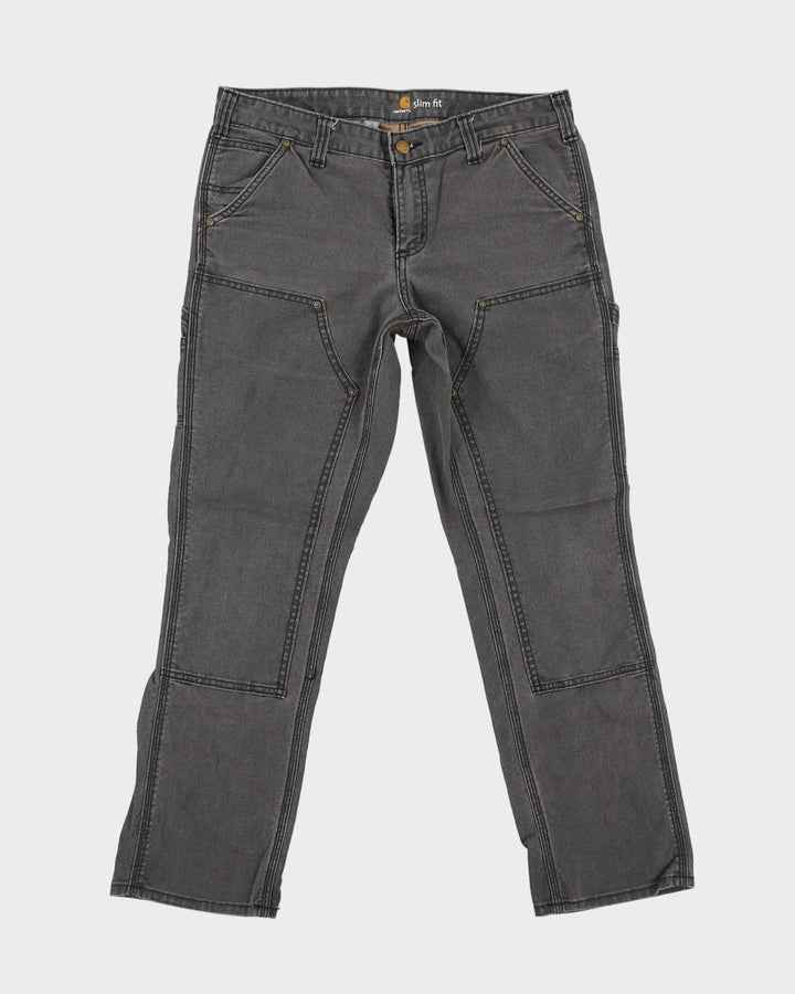 Carhartt Grey Dungaree Fit Double Knee Workwear Jeans - W34 L29