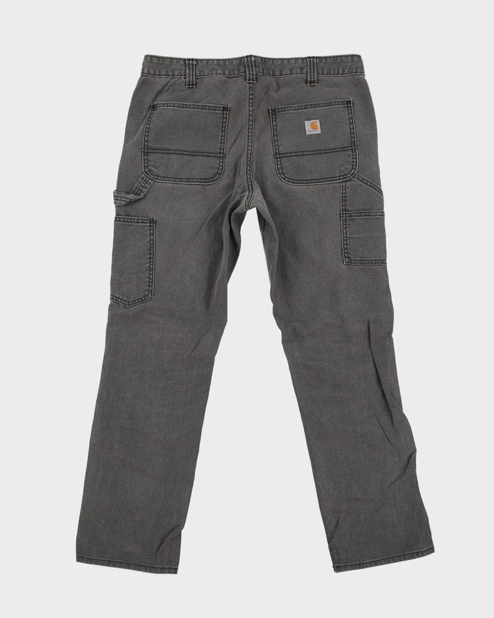 Carhartt Grey Dungaree Fit Double Knee Workwear Jeans - W34 L29