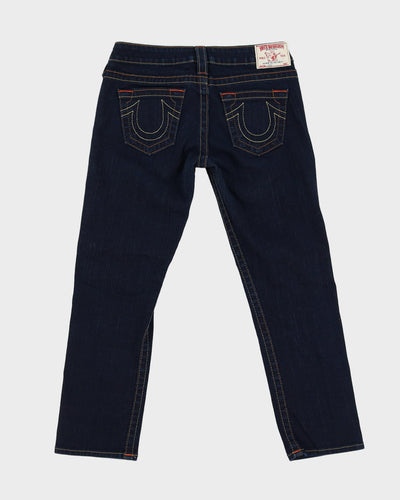 00s Y2K True Religion Blue Dark Wash Contrast Stitch Jeans - W27 L25