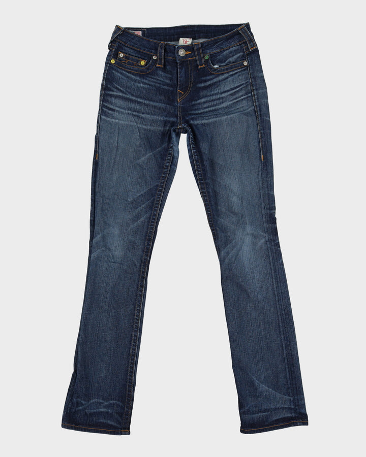 00s Y2K True Religion Blue Dark Wash Contrast Stitch Jeans - W28 L32