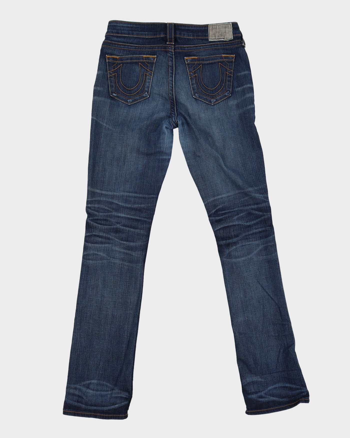 00s Y2K True Religion Blue Dark Wash Contrast Stitch Jeans - W28 L32