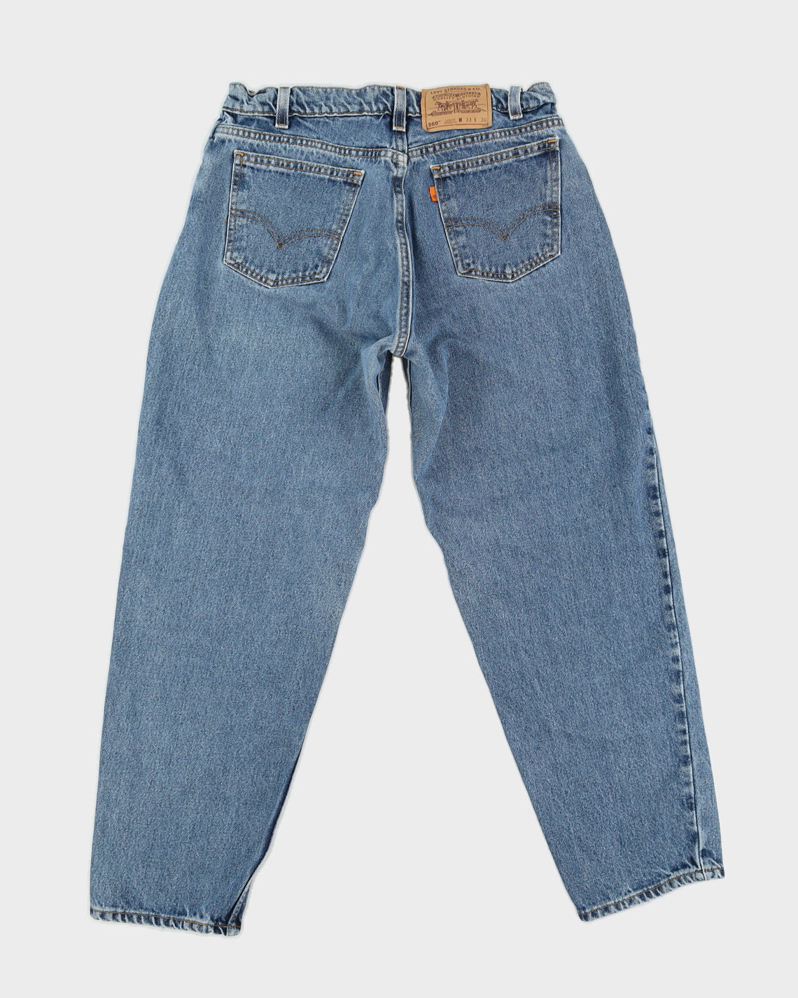 Vintage 80s Levi's Orange Blank Tab Blue Jeans - W33 L30
