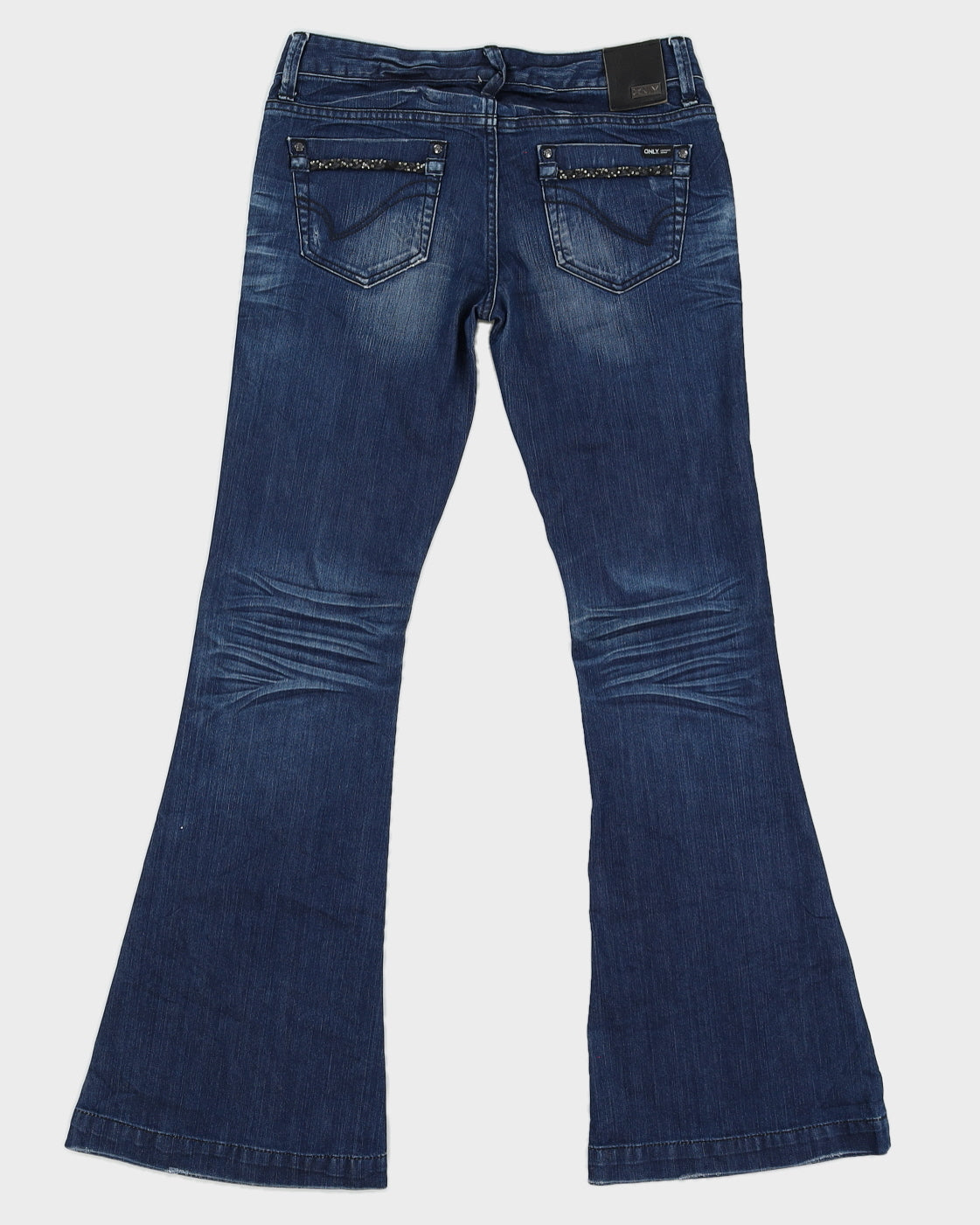 Y2K 00s Only Dark Wash Low Rise Flare Jeans - W30 L32 – Rokit