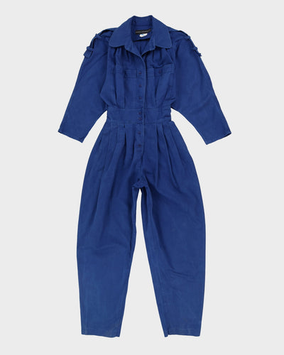 Vintage 1990s Blue Cotton Jumpsuit - S