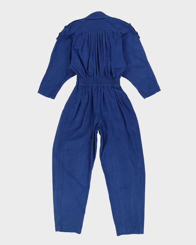 Vintage 1990s Blue Cotton Jumpsuit - S